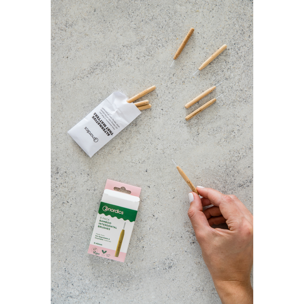 Щітки для міжзубних проміжків Nordics Bamboo 0.45 мм 8 шт. (3800500324227) - зображення 2