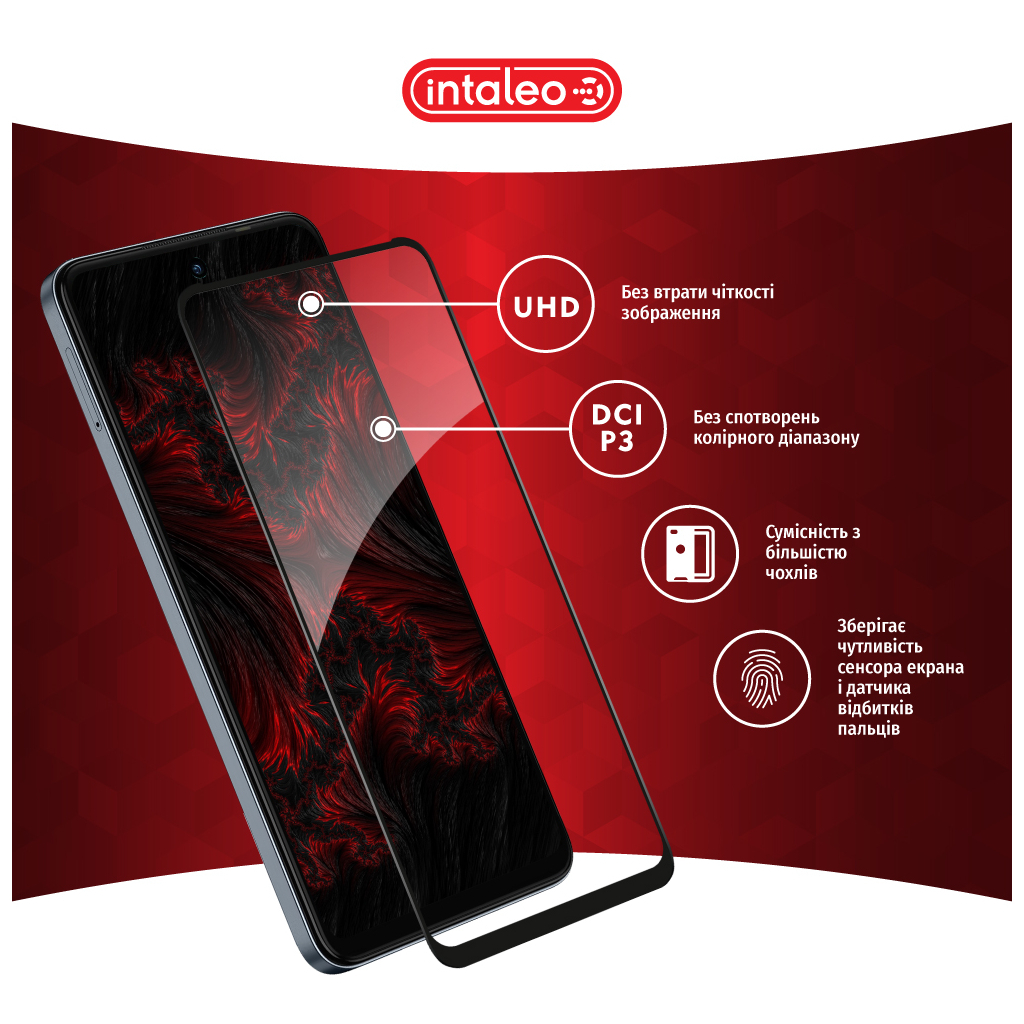 Скло захисне Intaleo Full Glue Tecno Spark 20C Black (1283126589065) - зображення 4
