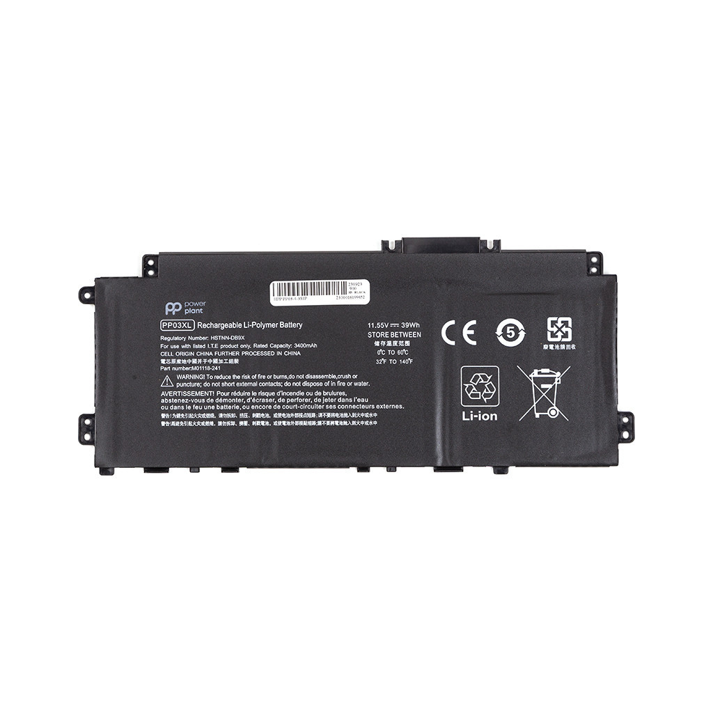 Акумулятор до ноутбука HP Pavilion x360 14-DV Series (PP03XL) 11.55V 3400mAh PowerPlant (NB462230) - зображення 1