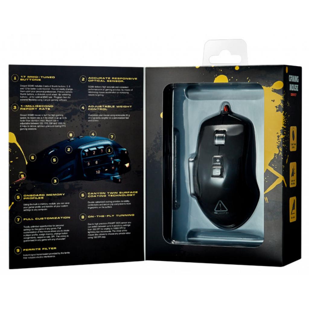 Мишка Canyon Despot USB Black (CND-SGM9) - зображення 5