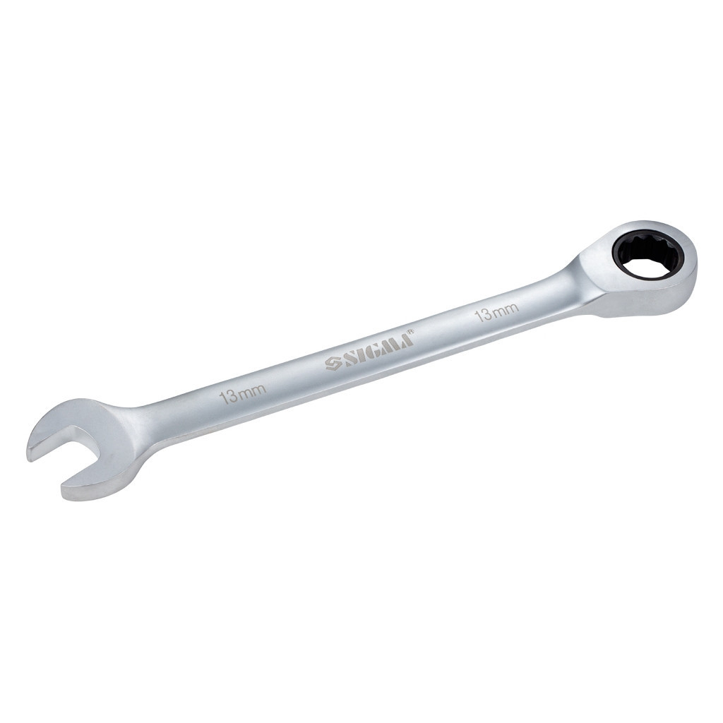 Ключ Sigma ріжково-накидний з тріскачкою 13мм CrV satine (6022131) - зображення 3