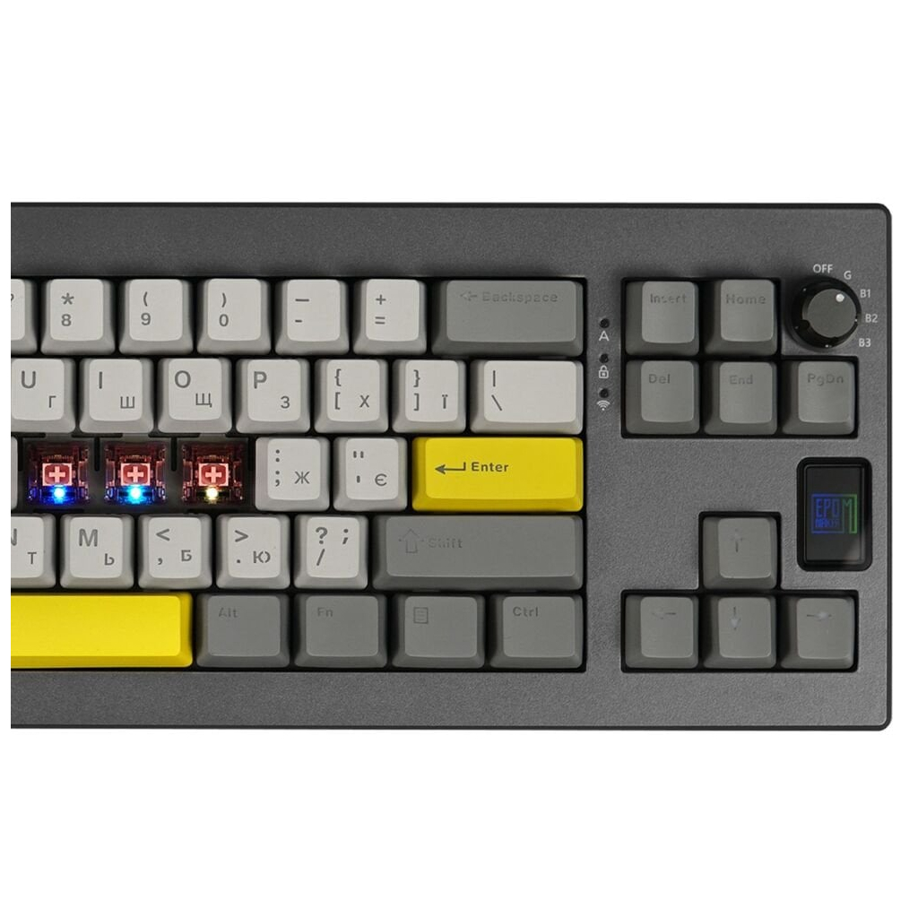 Клавіатура Epomaker Shadow-X 70 Flamingo Switch Hot-Swap LCD Screen RGB Wireless/Bluetooth/USB UA Black (SHX-B-F) - зображення 2