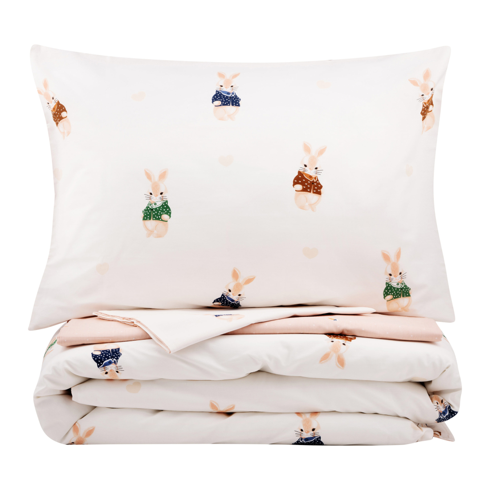 Постільна білизна Ardesto Gloria сатин кролики, бежевий євро 200х220 (ART2022BR) - зображення 2