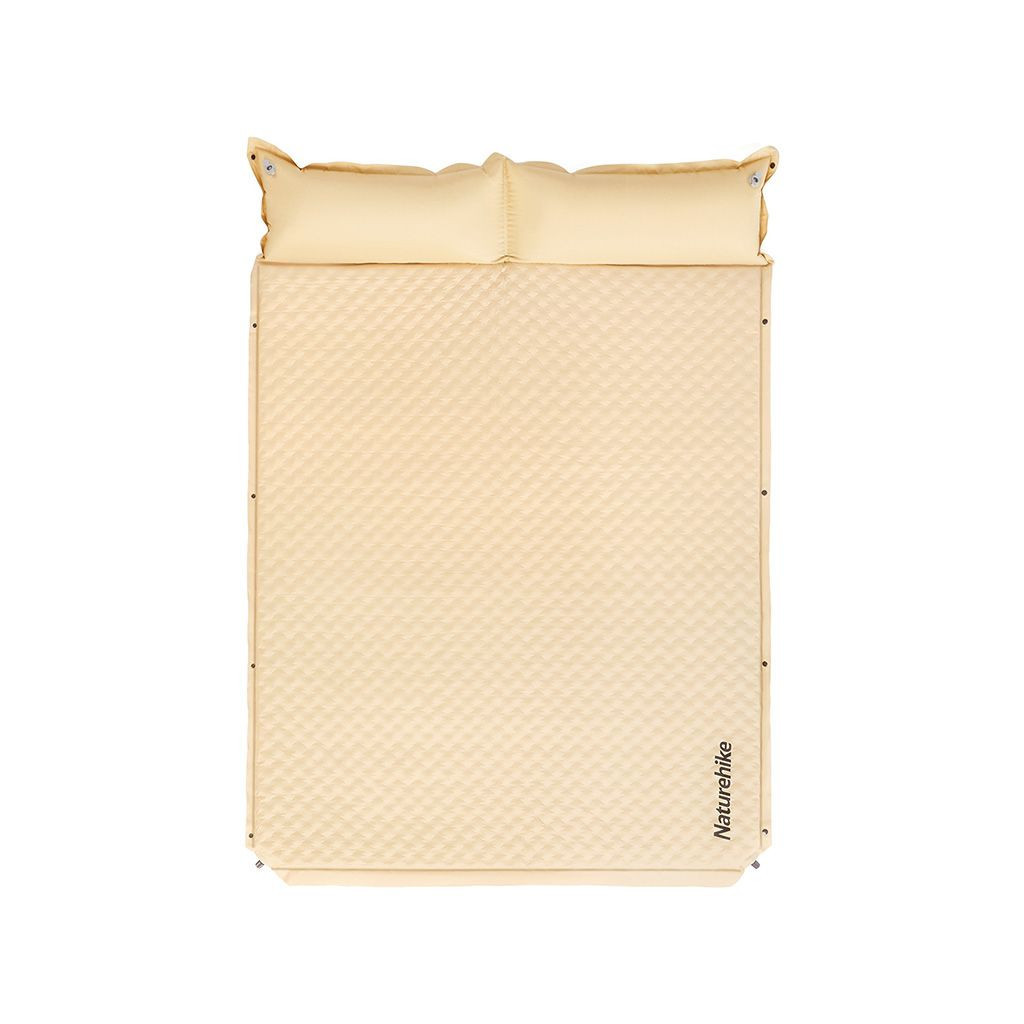 Туристичний килимок Naturehike CNK2300DZ014 Самонадувний двомісний з подушкою 60 мм бежевий (6976023926952) - зображення 1