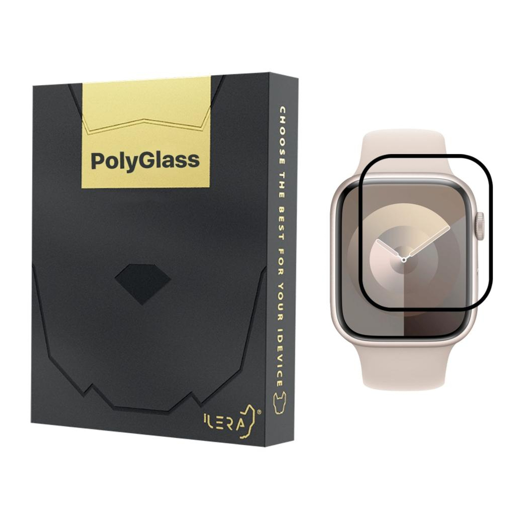 Скло захисне iLera PolyGlass 2.5D Apple Watch 7 41 mm Black (ILAWPG03) - зображення 1
