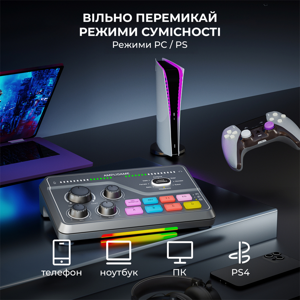 Мікшерний пульт Fifine SC8 Black (SC8) - зображення 12