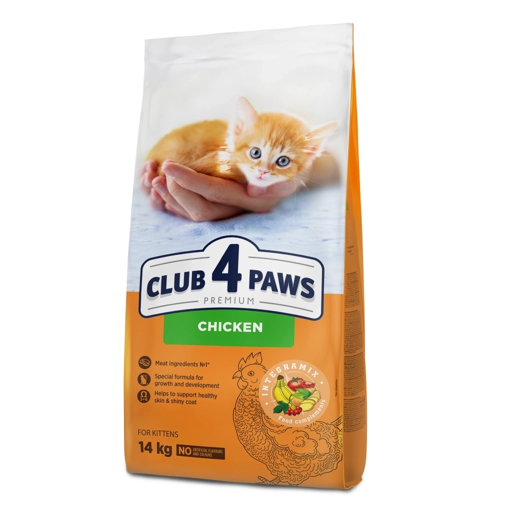 Сухий корм для кішок Club 4 Paws Premium для кошенят з куркою 14 кг (4820269141049) - изображение 1