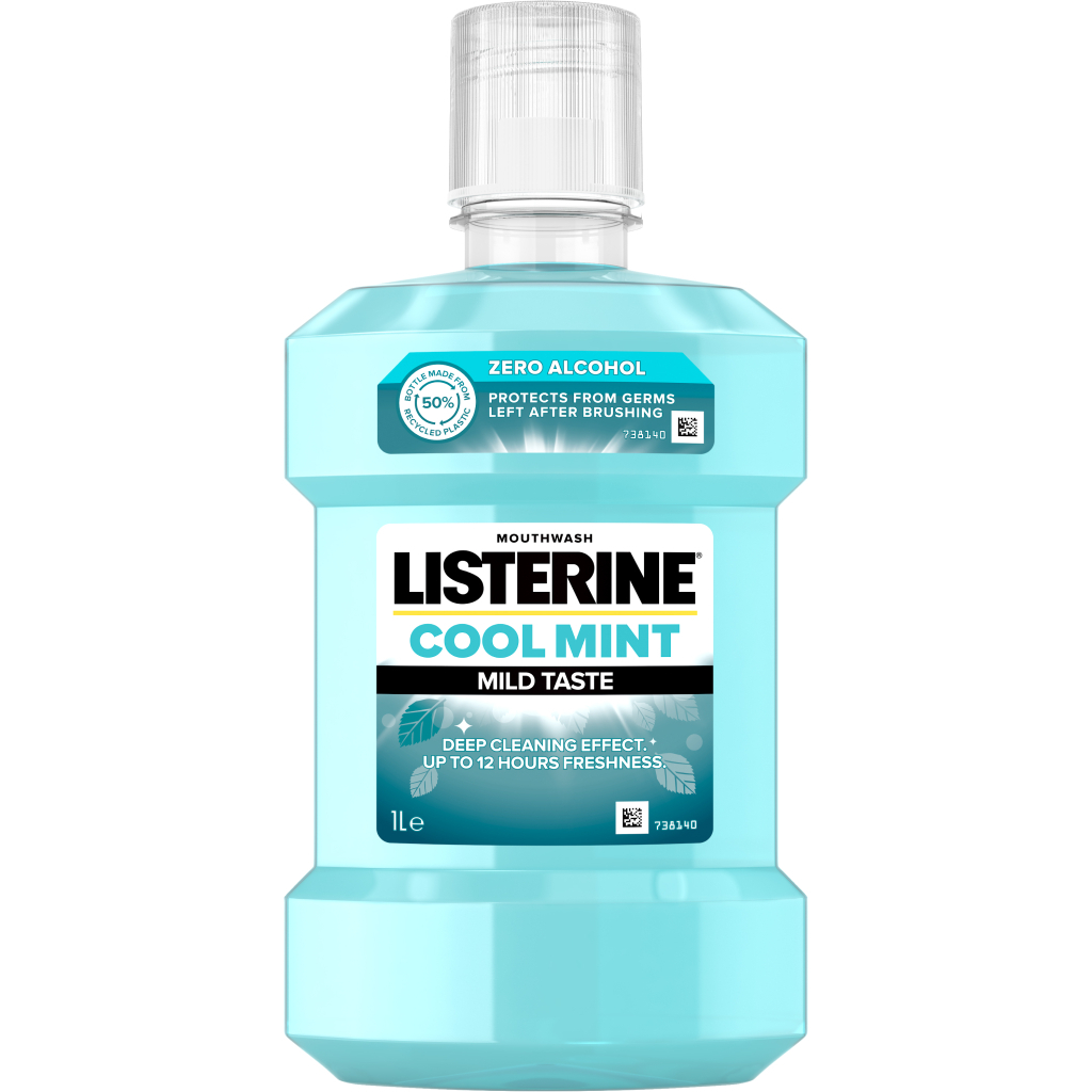 Ополіскувач для порожнини рота Listerine Свіжа м'ята М'який смак 1000 мл (3574661011394/3574661619927) - изображение 1