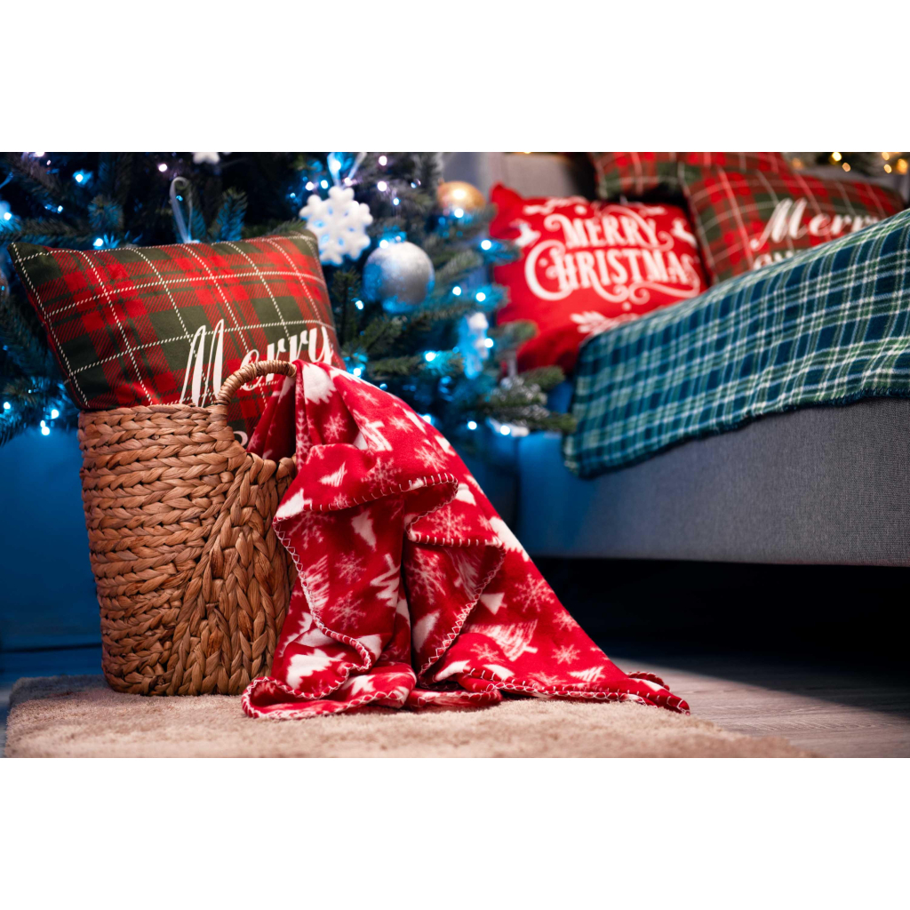 Плед Ardesto Christmas Fleece 130x160см, 100% поліестер, засніжені ялинки (ART0715PB) - зображення 8