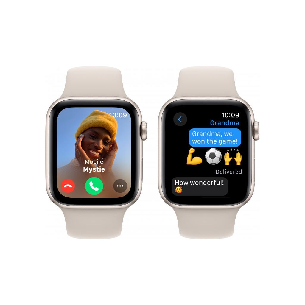 Смарт-годинник Apple Watch SE 2023 GPS 44mm Starlight Aluminium Case with Starlight Sport Band - M/L (MRE53QP/A) - зображення 4