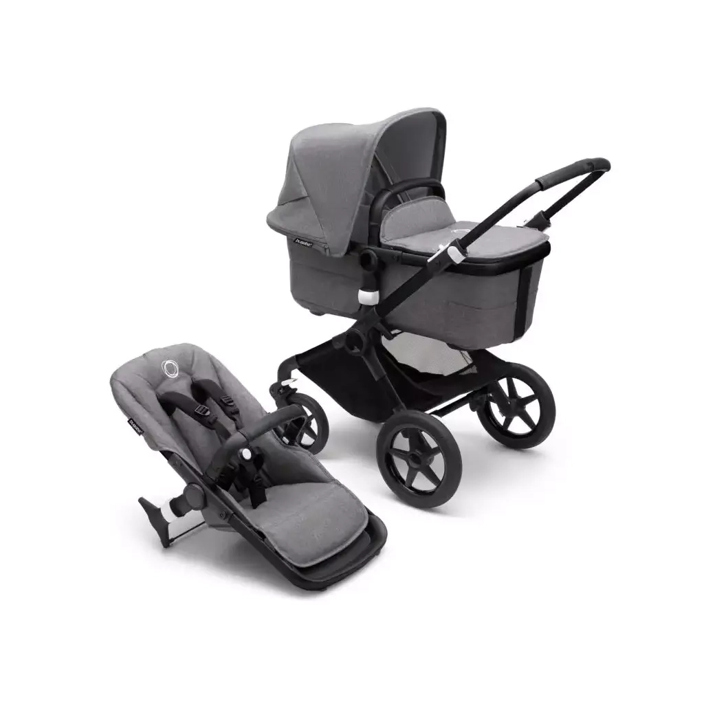 Коляска Bugaboo 2 в 1 Fox 3 Black/Grey Melange (2306010002) - зображення 1