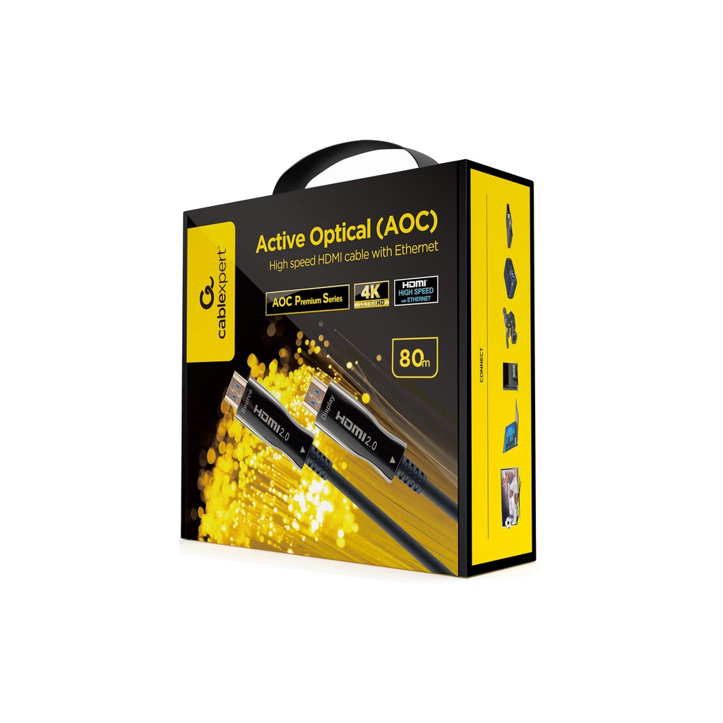 Кабель мультимедійний HDMI to HDMI 80.0m AOC V2.0 4K 60Hz Cablexpert (CCBP-HDMI-AOC-80M-02) - зображення 2