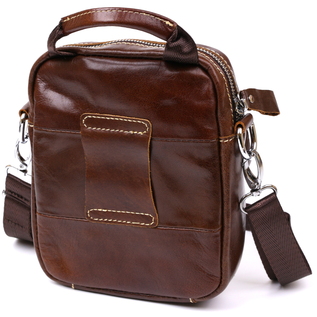Сумка Vintage Невелика чоловіча з натуральної шкіри Коричнева (20478) - зображення 2