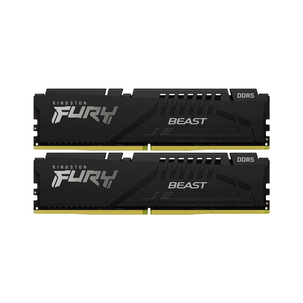 Модуль пам'яті для комп'ютера DDR5 32GB (2x16GB) 6000 MHz Fury Beast Black Kingston Fury (ex.HyperX) (KF560C36BBE2K2-32) - зображення 1
