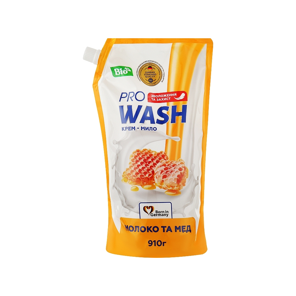 Рідке мило Pro Wash Молоко та мед дой-пак 910 г (4262396140180) - зображення 1