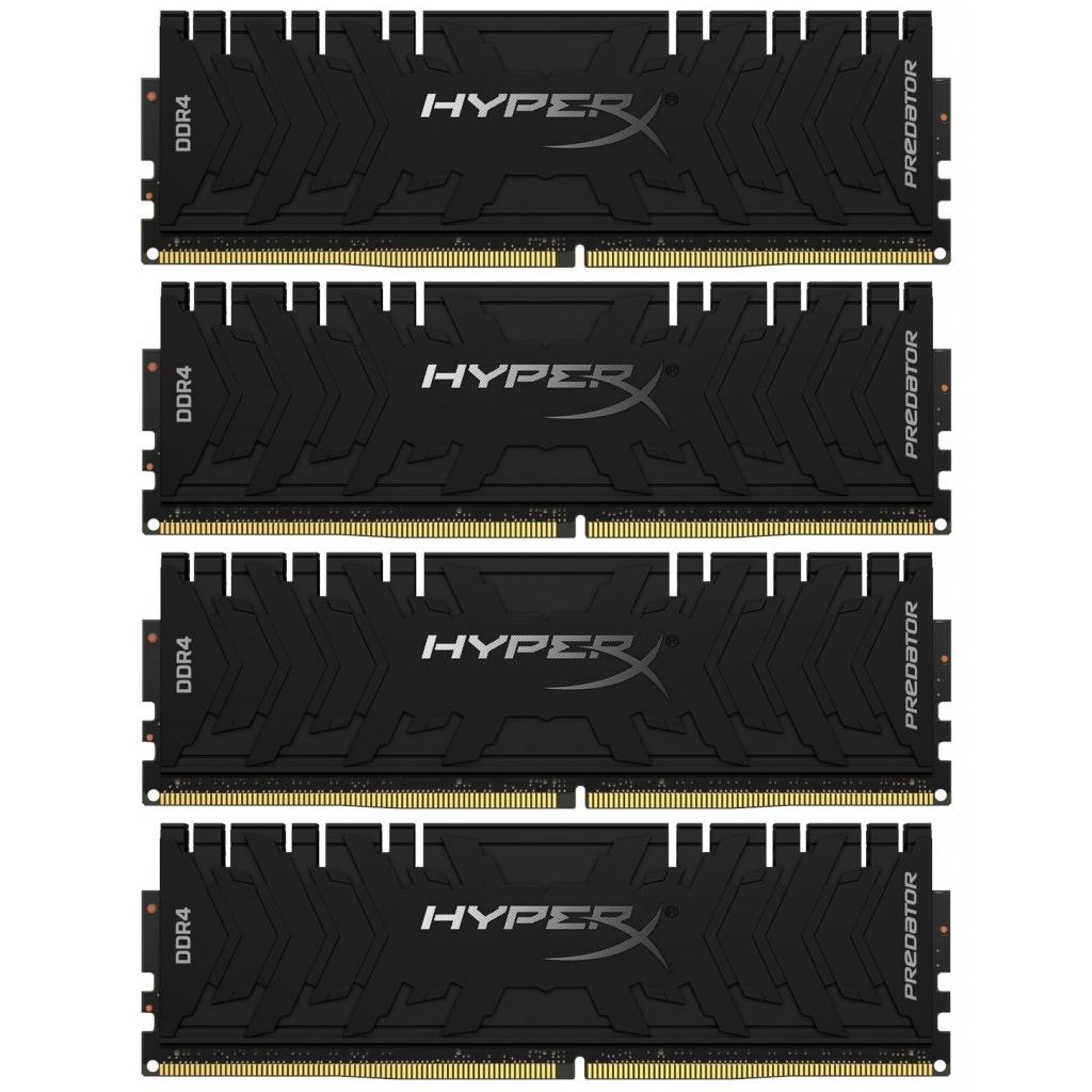 Модуль пам'яті для комп'ютера DDR4 128GB (4x32GB) 3600 MHz HyperX Predator Black Kingston Fury (ex.HyperX) (HX436C18PB3K4/128) - зображення 1
