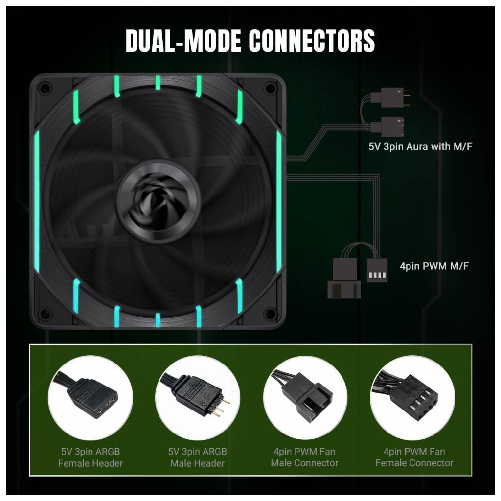 Кулер до корпусу Gamemax Tornado T12 ARGB - зображення 10