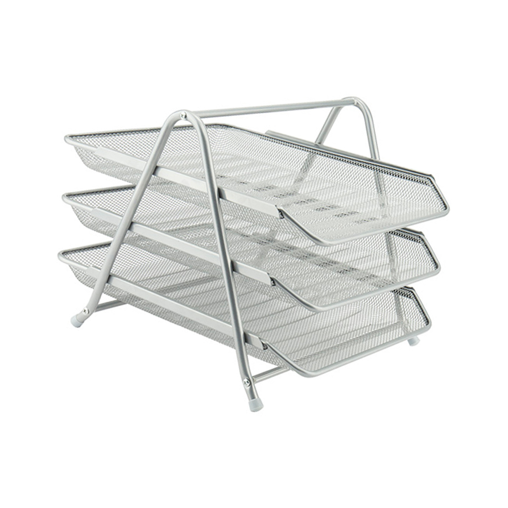 Лоток для паперів Axent горизонтальний 3-в-1, металевий, срібний (2122-03-A) - зображення 1