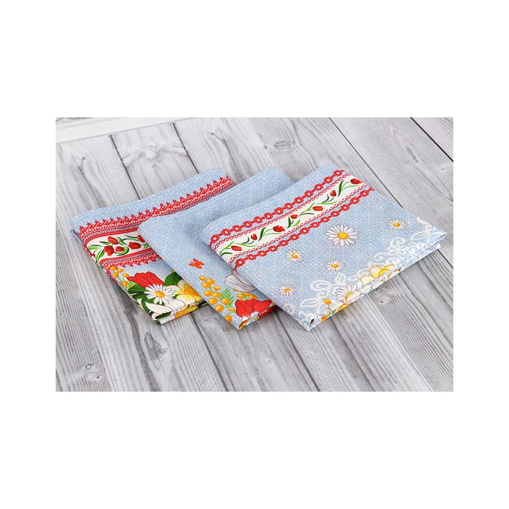 Рушник Руно набір кухонних Весняні квіти 45х80 см 3 шт (707Т_Весняні квіти) - изображение 4