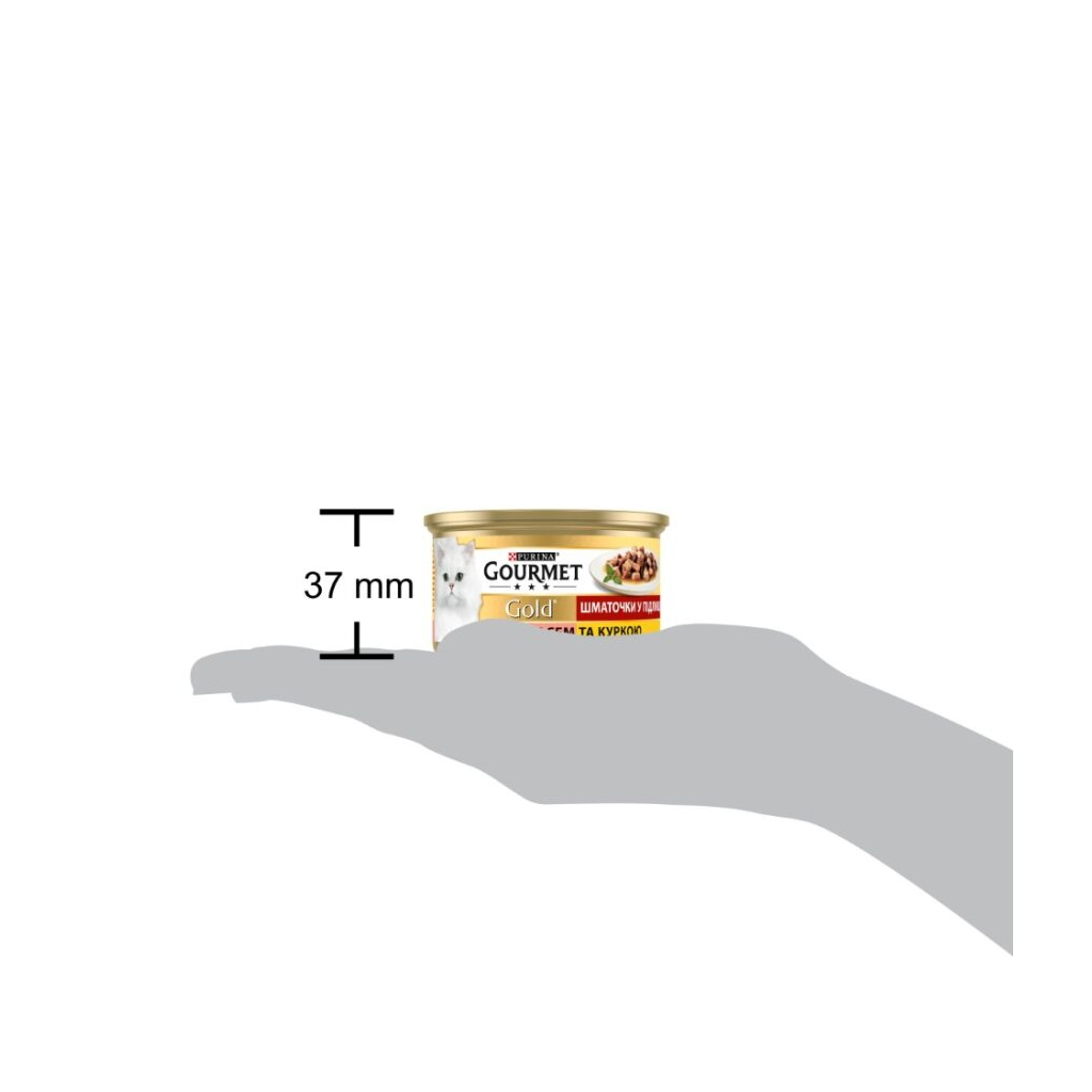 Вологий корм для кішок Purina Gourmet Gold. З лососем і куркою, шматочки в підливі 85г (7613032618674) - зображення 4