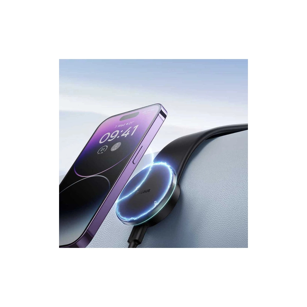 Універсальний автотримач Baseus C02 Pro Series Magnetic Wireless Charging Car Mount Cluster Black (C40156000111-00) - изображение 10