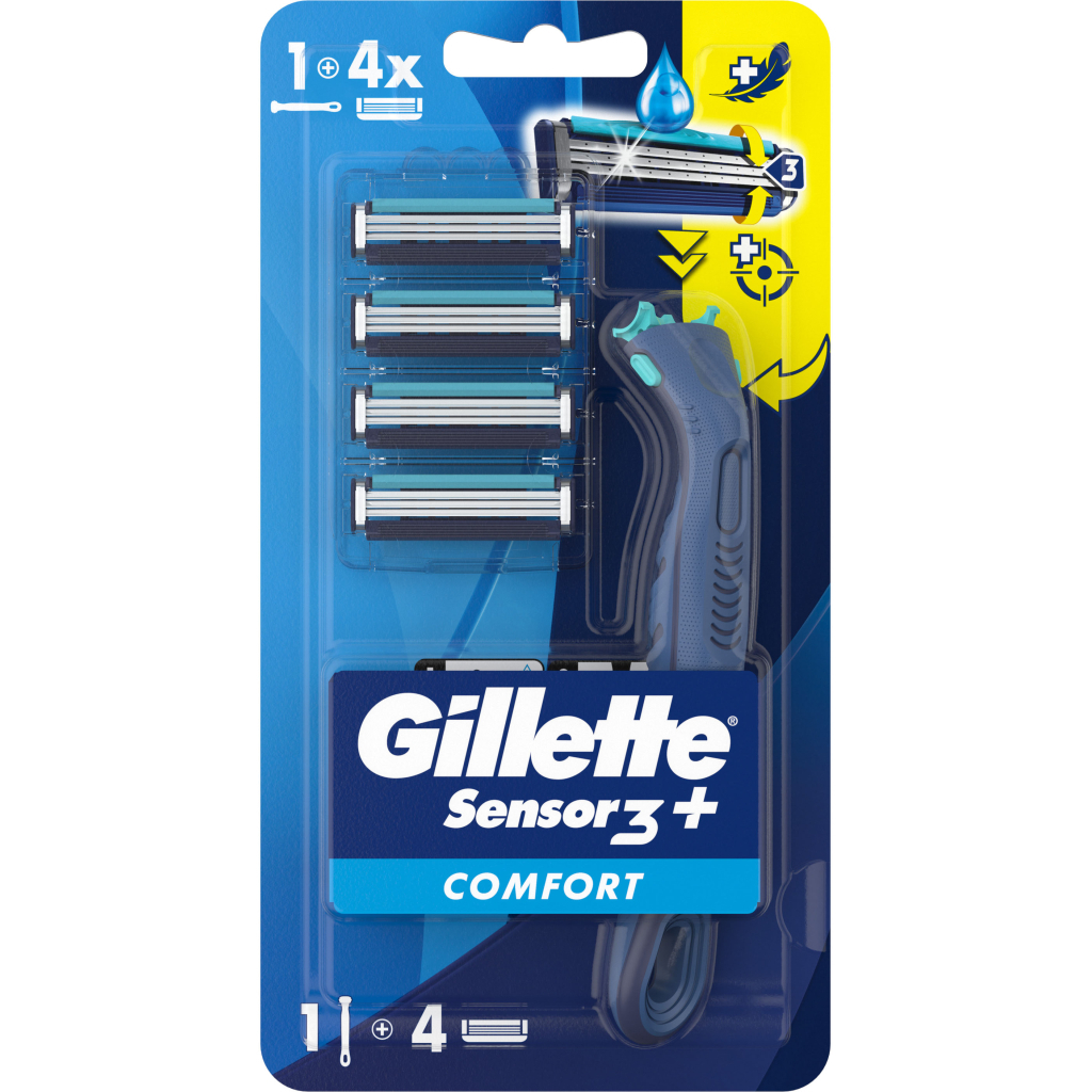Бритва Gillette Sensor 3+ з 4 змінними картриджами (8700216639484) - изображение 1