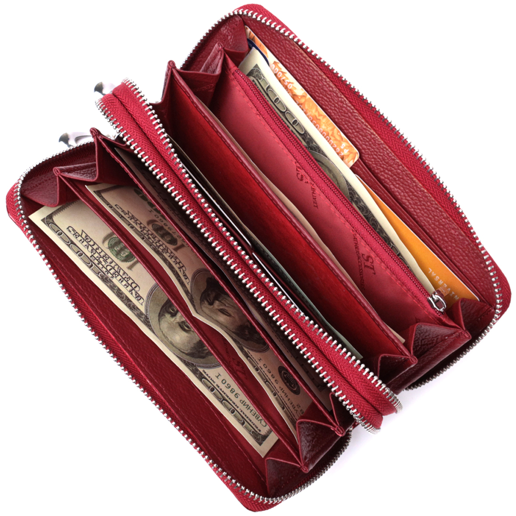 Гаманець ST Leather З лакованої натуральної шкіри Червоний (22692) - зображення 8