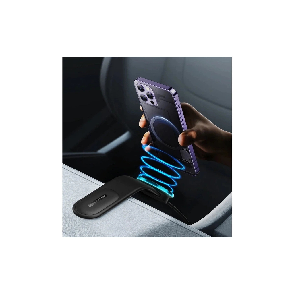 Універсальний автотримач Baseus C02 Pro Series Magnetic Wireless Charging Car Mount Cluster Black (C40156000111-00) - изображение 11