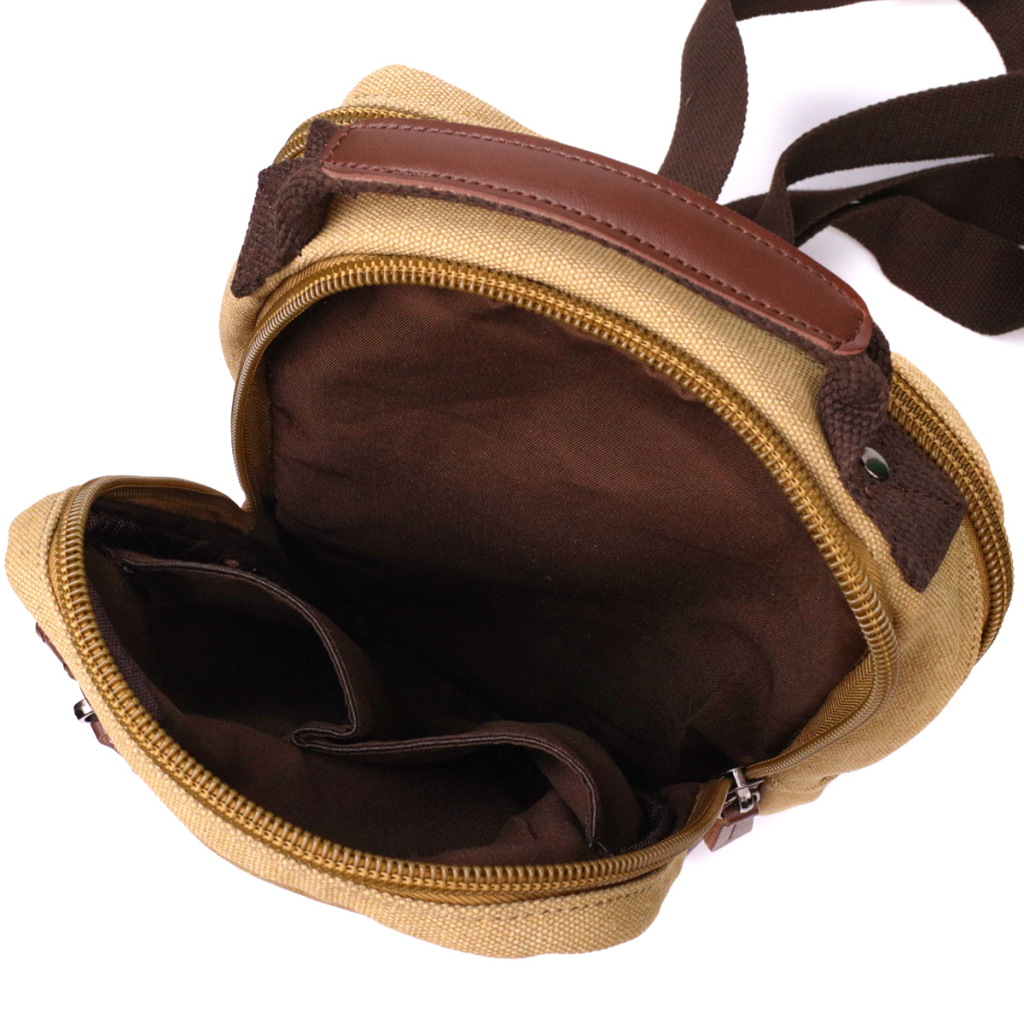 Сумка Vintage Через плече з текстилю Пісочна (22194) - зображення 7