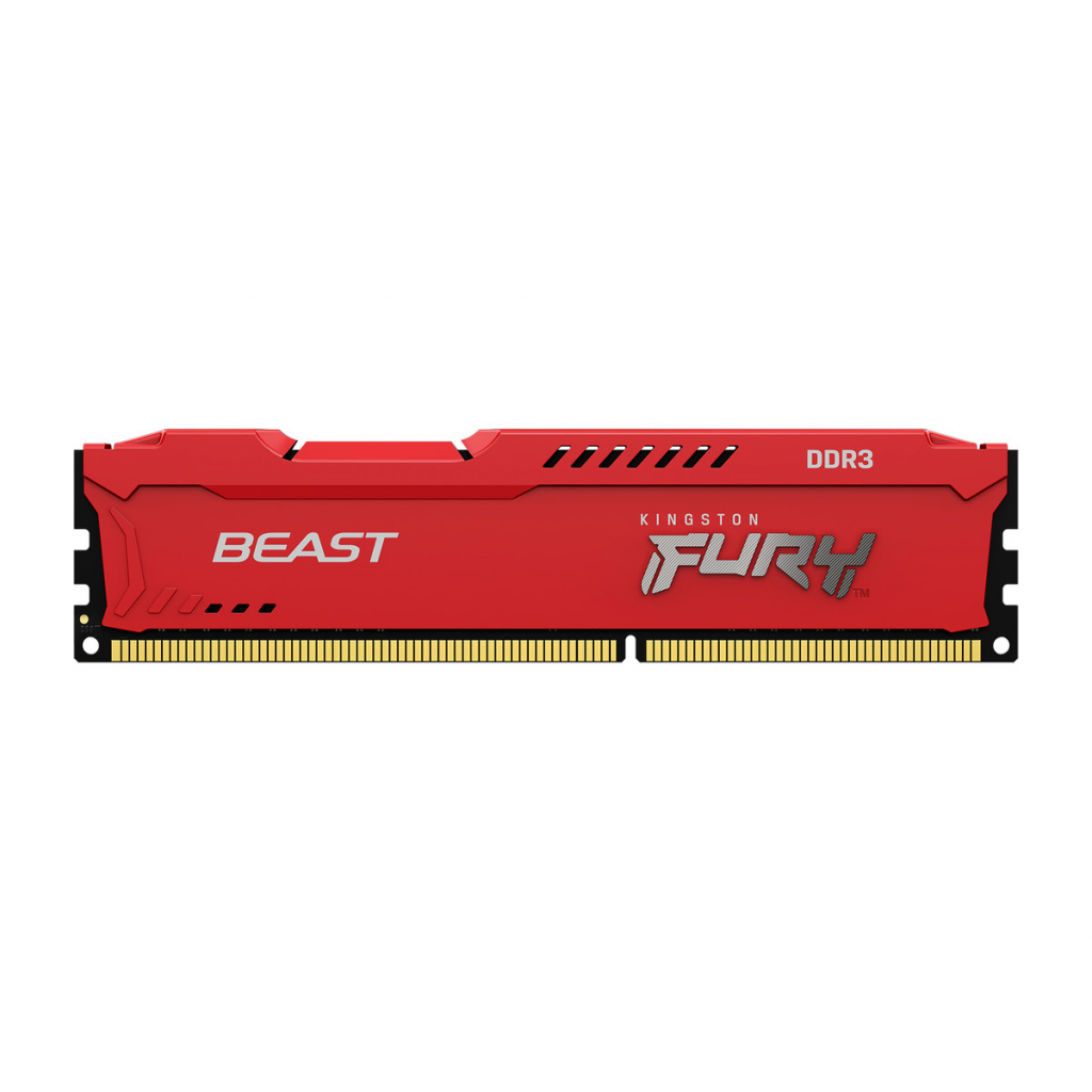 Модуль пам'яті для комп'ютера DDR3 4GB 1866 MHz Fury Beast Red Kingston Fury (ex.HyperX) (KF318C10BR/4) - зображення 3