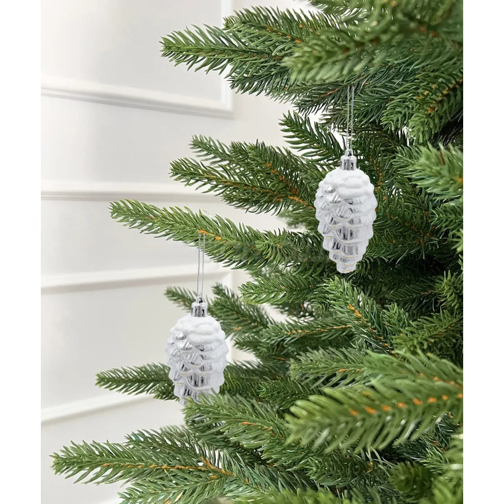 Ялинкова іграшка Chomik Шишки 9 см, 2 шт, срібні (5900779895386_2) - зображення 3