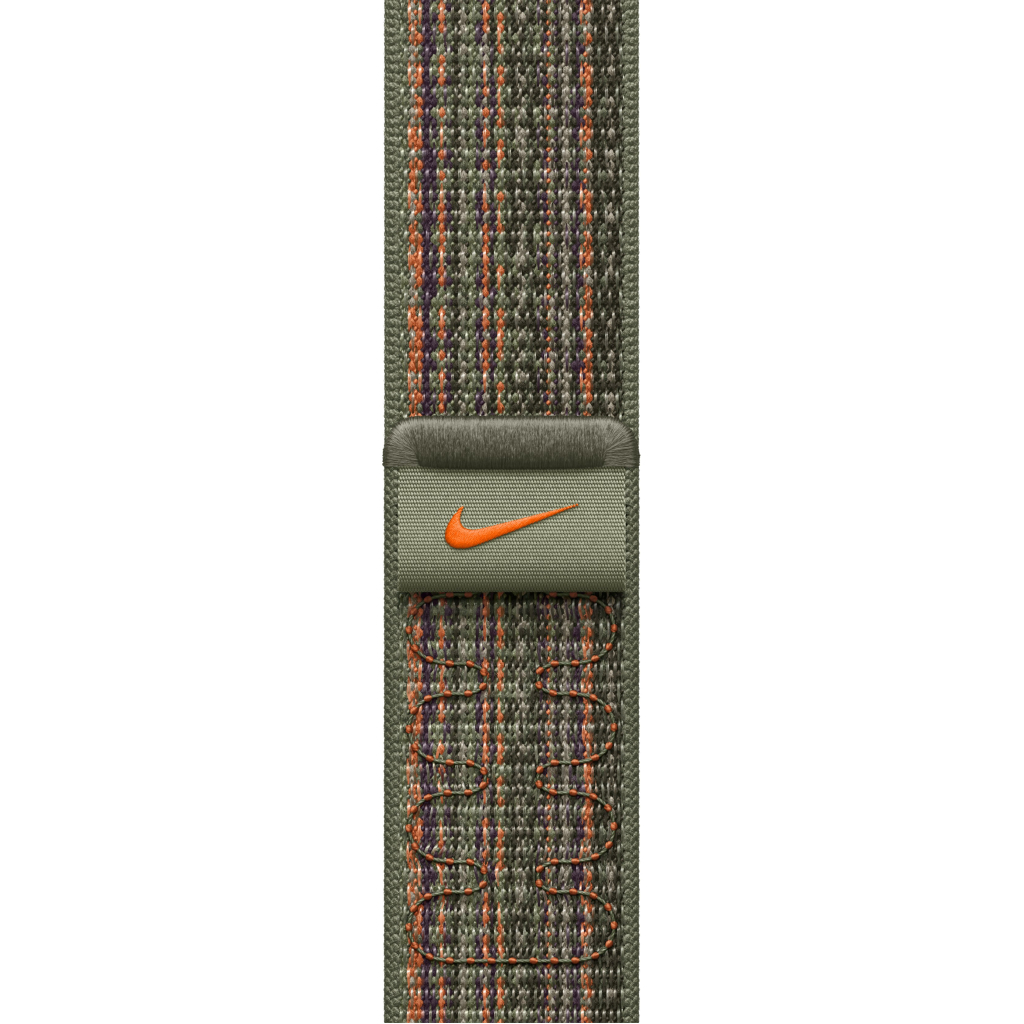 Ремінець до смарт-годинника Apple 41mm Sequoia/Orange Nike Sport Loop (MTL33ZM/A) - зображення 3