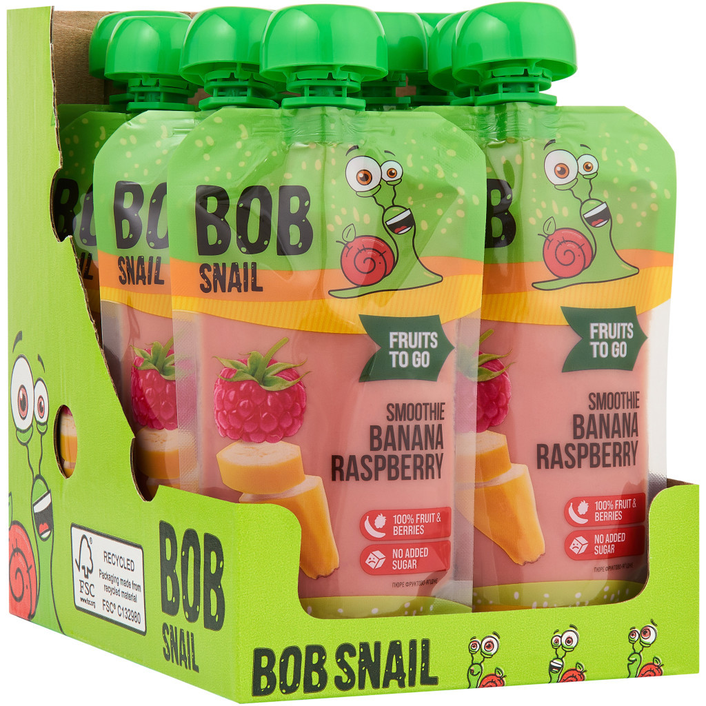 Дитяче пюре Bob Snail Смузі Банан-Малина 120 г (4820219346364) - изображение 2