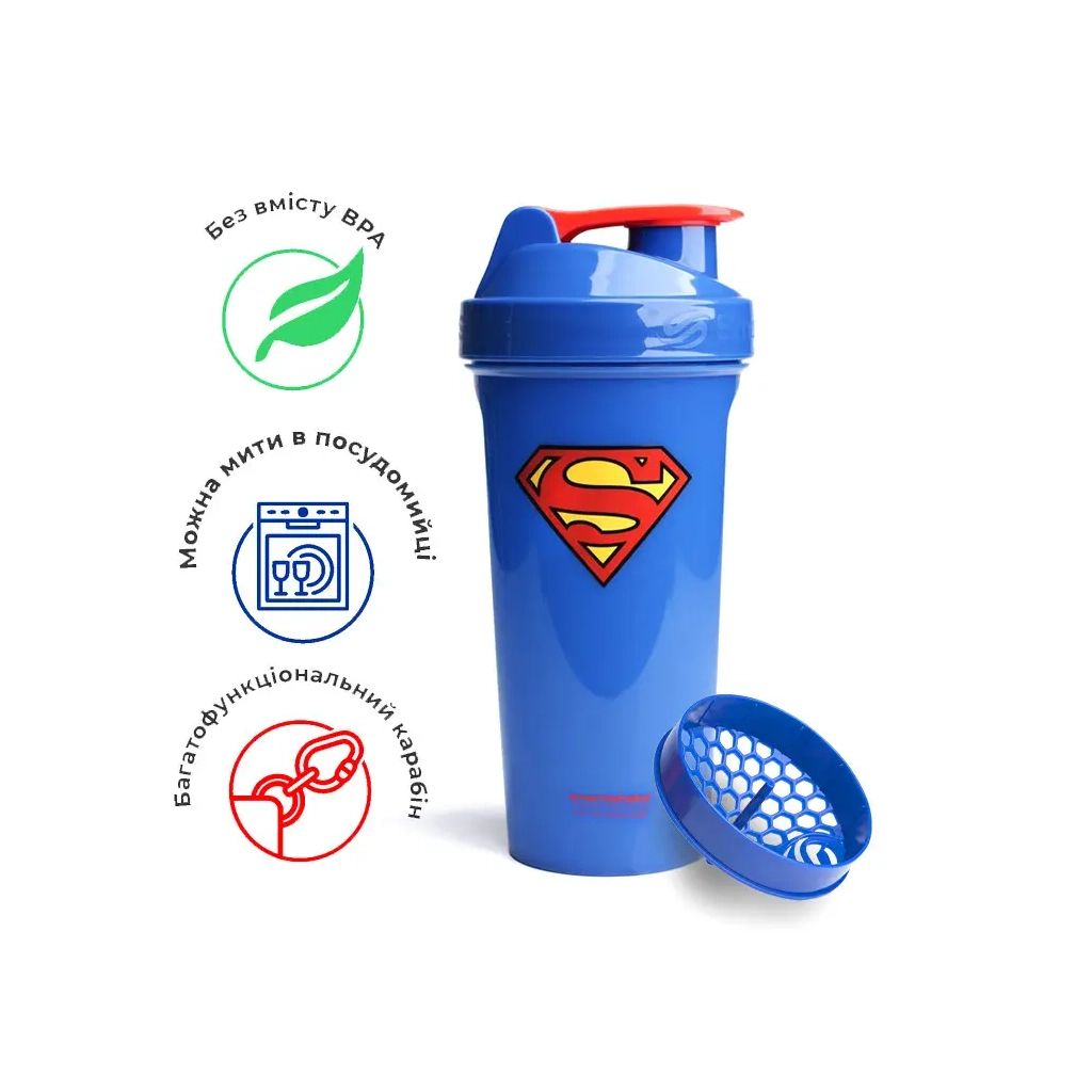 Шейкер спортивний SmartShake Lite 800ml DC Superman (10780601) - зображення 7