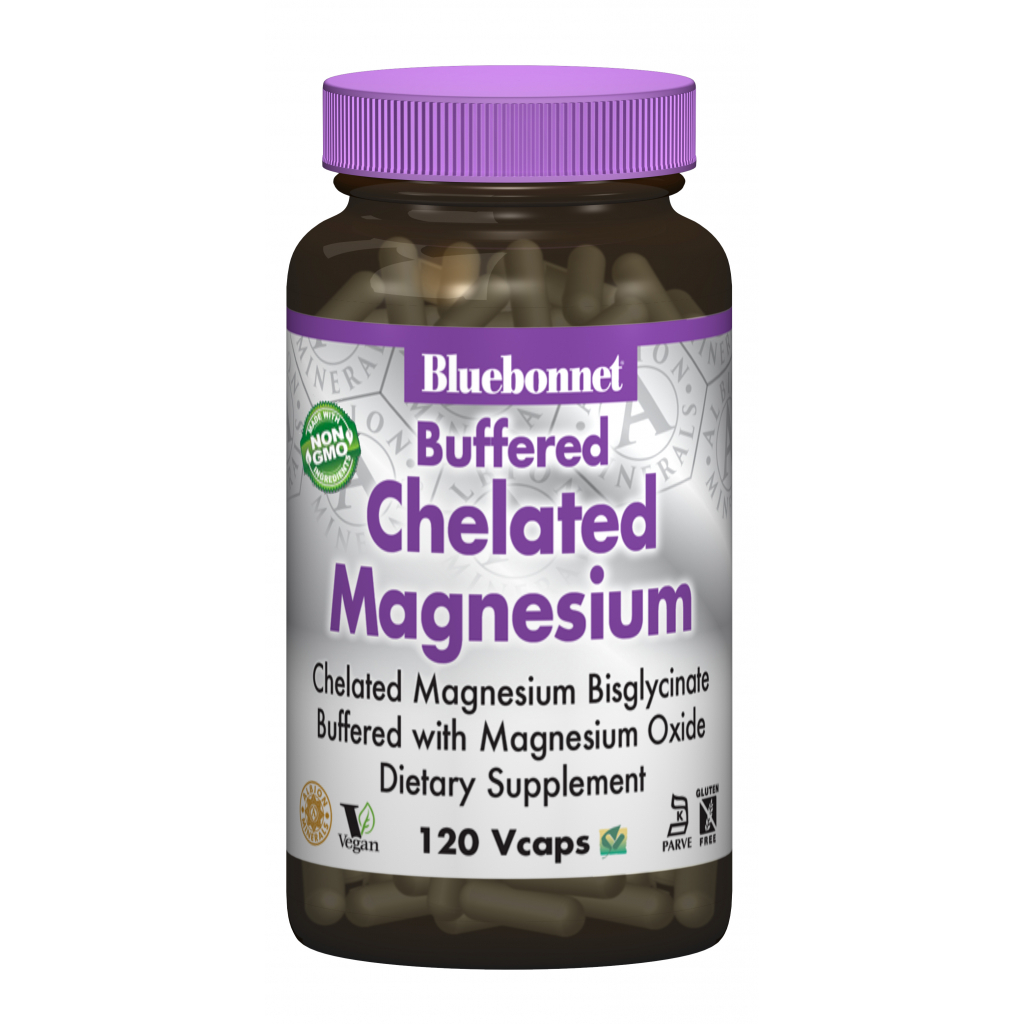 Мінерали Bluebonnet Nutrition Хелатний Буферний Магній 200мг, Albion, 120 гелевих капсул (BLB-00673) - зображення 1