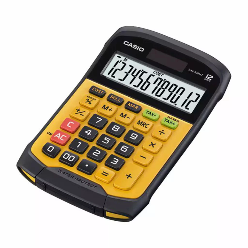Калькулятор Casio WM-320MT-W-EC, чорно-жовтий (CALC-CAS-WM-320MT-W) - изображение 1