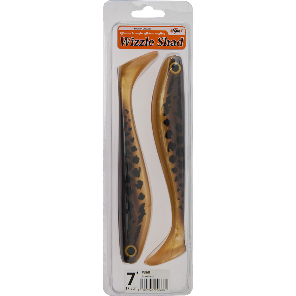 Силікон рибальський FishUP Wizzle Shad 8" 360 - Snakehead (1шт/уп) (1862.02.31) - изображение 2