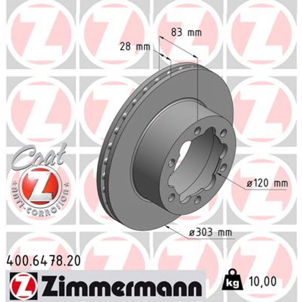 Гальмівний диск ZIMMERMANN 400.6478.20 - зображення 1