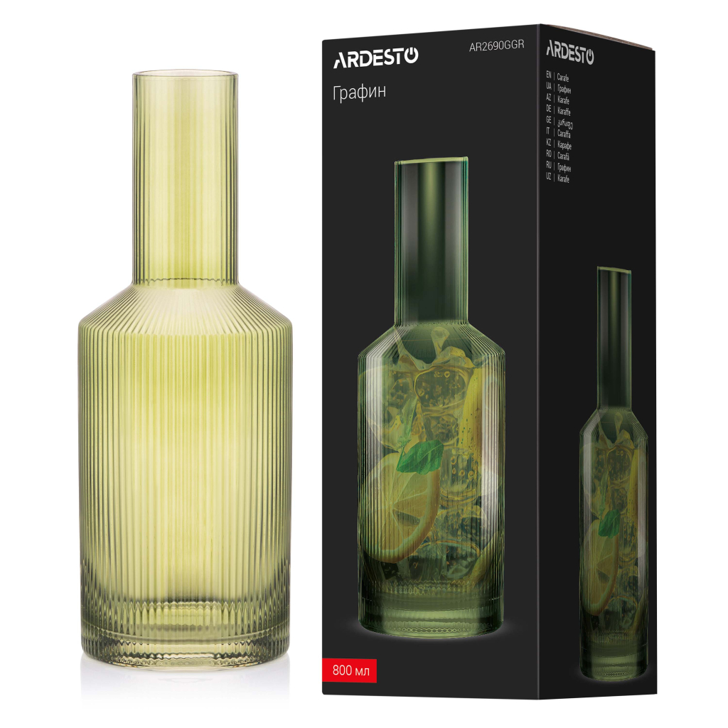 Карафа Ardesto 800мл, боросилікатне скло, зелений (AR2690GGR) - зображення 7