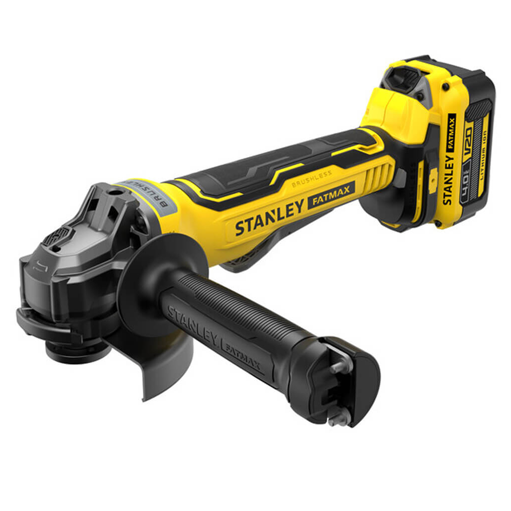 Шліфувальна машина Stanley кутова акум безщіткова FATMAX,Li-Ion V20, 18В, 2x4Ah, 8000об/хв, 125 мм, кейс (SFMCG700M2K) - зображення 1