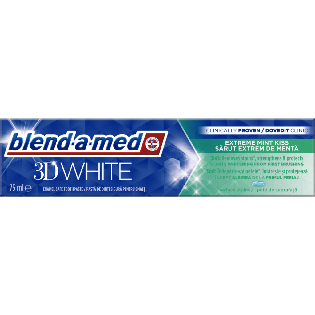 Зубна паста Blend-a-med 3D White Екстремальний м'ятний поцілунок 75 мл (8006540792162) - изображение 2
