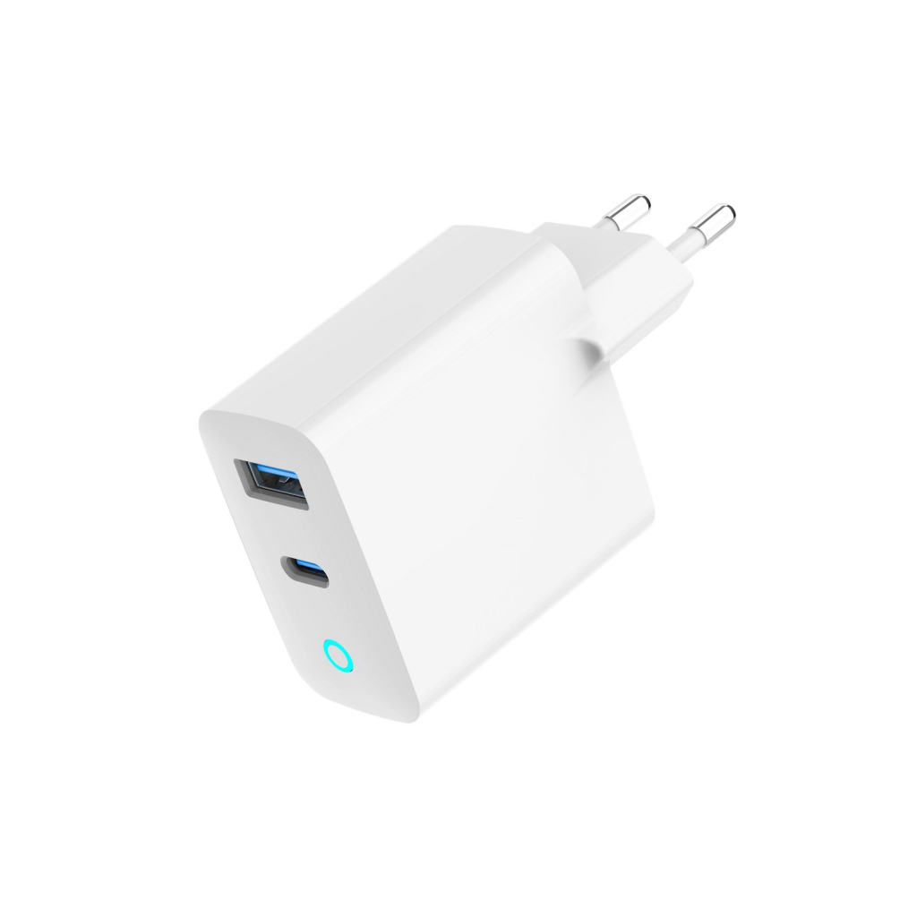 Зарядний пристрій Gembird 1хUSB-A (QC3.0 18W) + 1xType-C (PD 65W) white (TA-UC-PDQC65L-W-01) - зображення 5