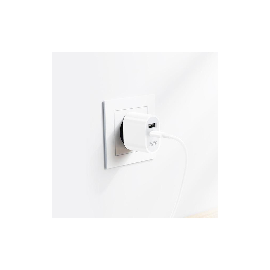 Зарядний пристрій XO L97 (1Type-C/1USB/2.4A) + Type-C - Lightning White (XO-L97-LG) - зображення 3