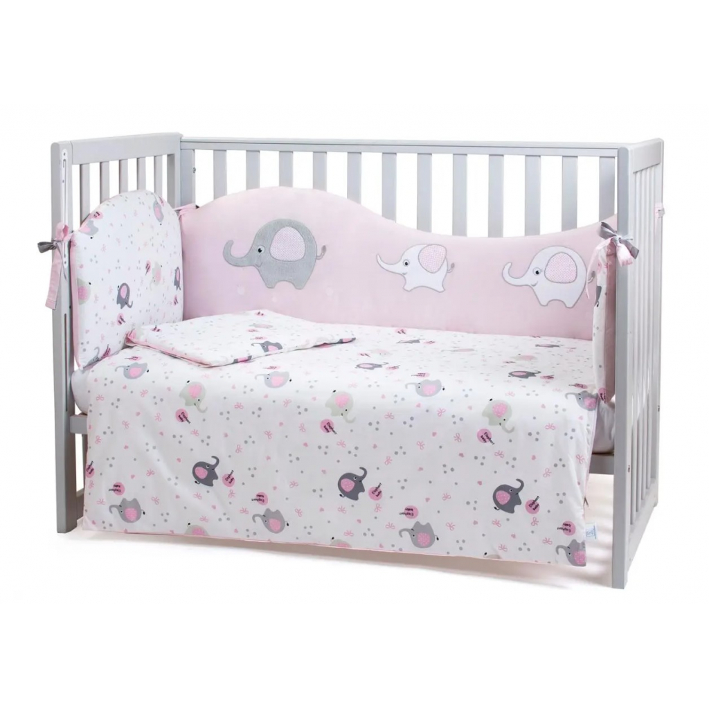 Дитячий постільний набір Верес Elephant family pink (6 од.) (208.05) - зображення 1