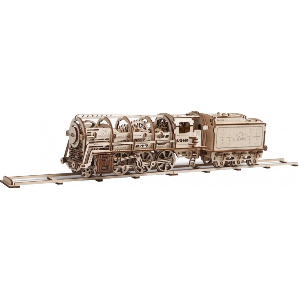 Збірна модель Ugears механічний Локомотив з тендером (70012) - зображення 3