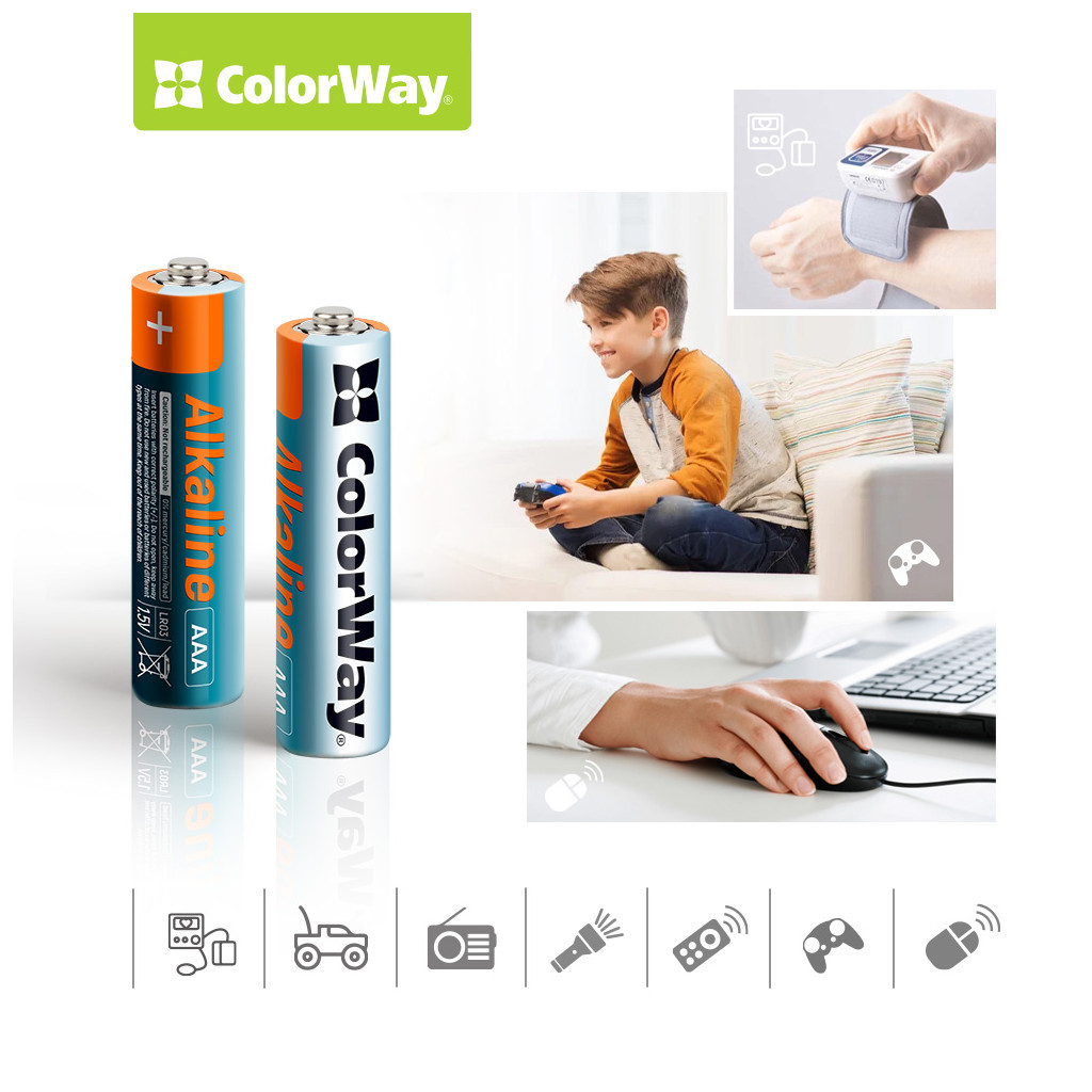 Батарейка ColorWay AAA LR03 Alkaline Power (лужні) * 24шт plastic box (CW-BALR03-24PB) - зображення 3