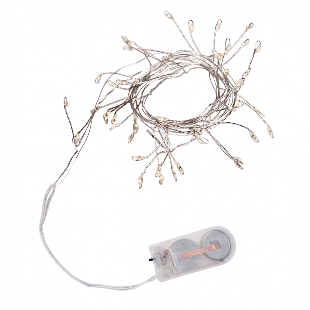 Гірлянда YES! Fun Кластер на мідному дроті 50 LED Холодно-біла 1 м Статична на батарейках (975018) - зображення 2