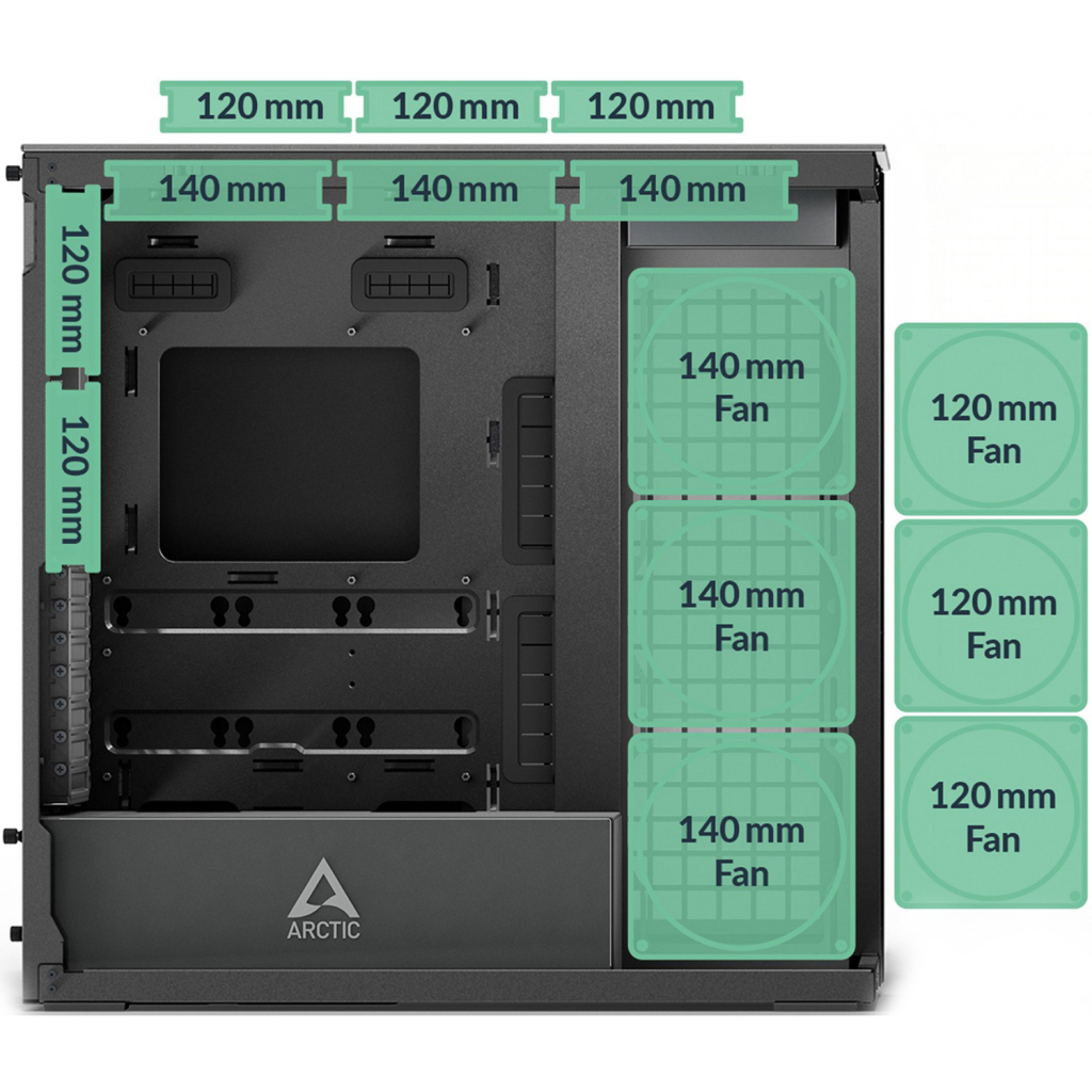 Корпус Arctic XTENDER BLK (ACPCC00018A) - зображення 11