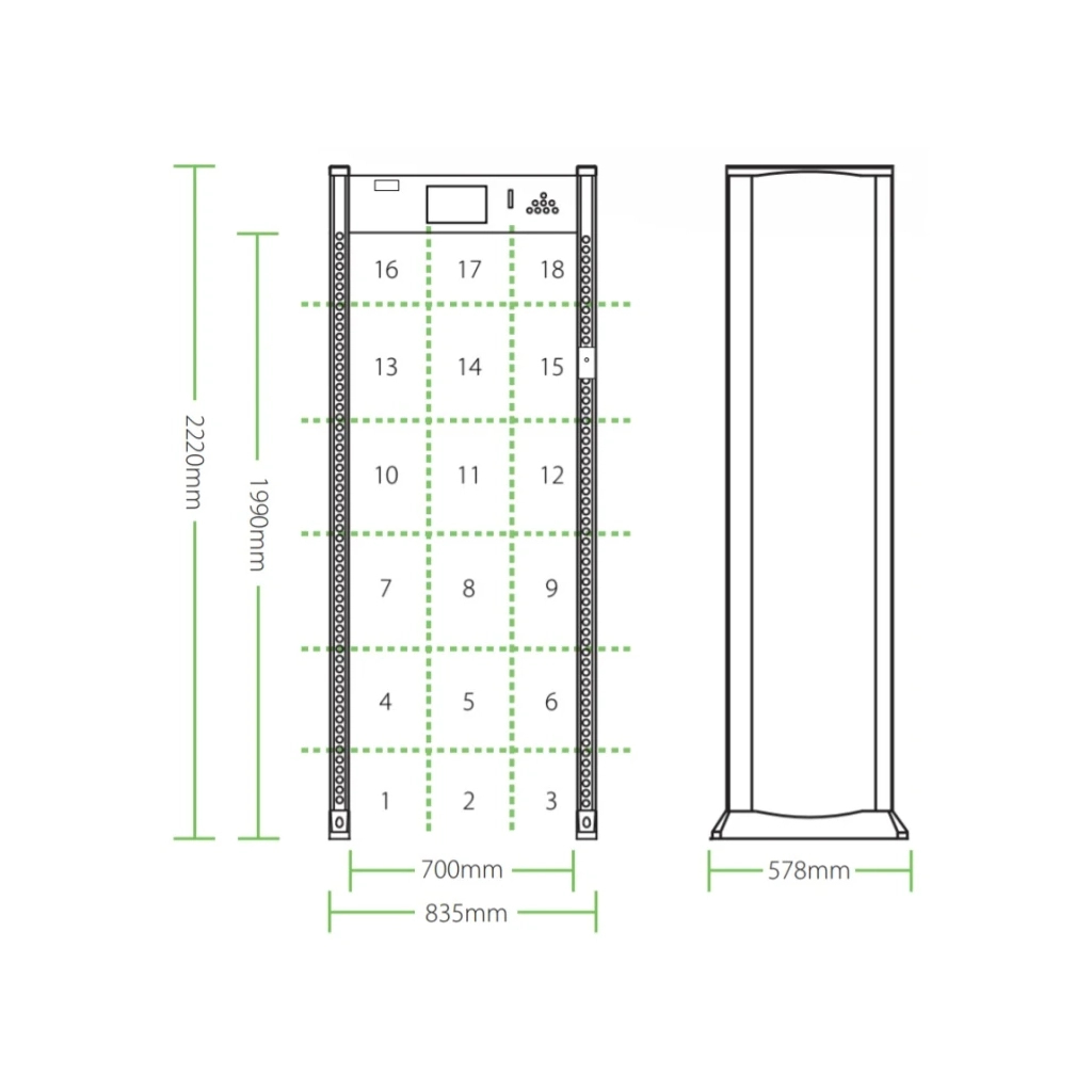 Металошукач ZKTeco ZK-D3180 на 18 зон детекції (237759) - изображение 5