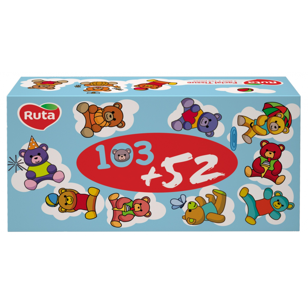 Серветки косметичні Ruta Kids 2 шари 155 аркушів (4820023748422) - зображення 2